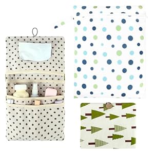 Windeltasche Organizer und Kosmetiktasche 2in1 mit Wetbag Kindergarten Groß, Kleine Wickeltasche Organizer, Baby Wickelunterlage Unterwegs, Wasserdichte Wickeltasche für Windeln Tücher Lotion