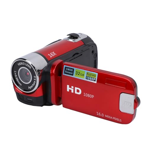 Caméscope à Zoom Numérique 16MP 1080P 16x, Caméscope D'Enregistrement Vidéo en Boucle de Lumière de Remplissage D'écran Couleur de 2,4 Pouces pour Les Voyages, Enregistrement de