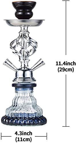 LSZ Shisha-Set Tragbarer 29cm Shisha-Wasserhukah-Set, verdicktes Glashukas Set mit 2 Schlauch, modernes Shisha… – Bild 4