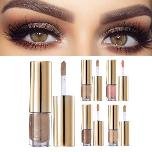 Xiahium Matte Liquid Eyeshadow Lightweight Smooth Cream Neutral Naked Brown Eyeshadow Long Lasting Blendable Eye Makeup #TOP3