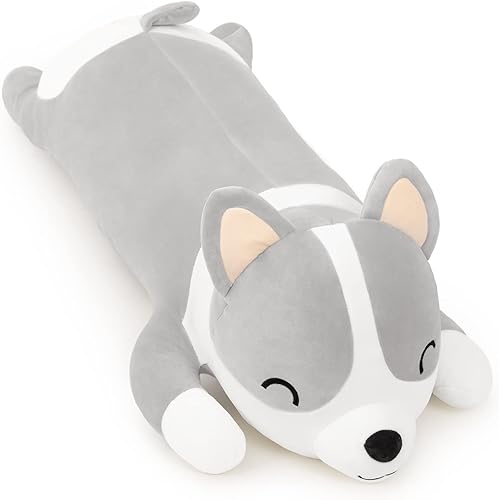 Miniatura 7 de Shiba Inu - Almohada de felpa de 47 pulgadas, linda almohada larga para perro, corgi akita, juguete de felpa suave, cómodo cojín de felpa para niñas