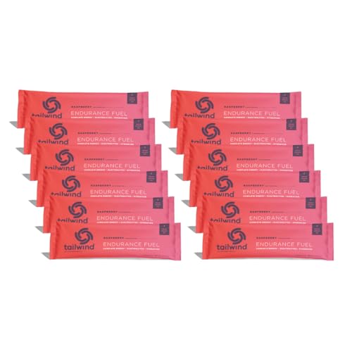 Image of Tailwind Nutrition Endurance Fuel, Caffeine Drink Powder Mix Single Serving with Electrolytes, Non-GMO, Free of Soy, Dairy, and Gluten, Vegan-Friendly, Raspberry Buzz, Pack of 12