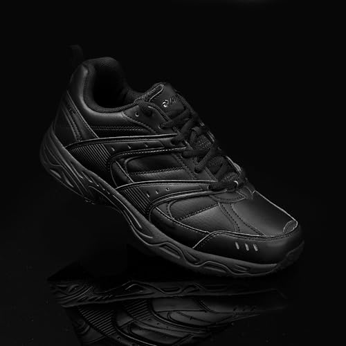 Image of HI-TEC Fusion SR Non Slip Shoes for Men Food Service - Black Comfort Restaurant Slip Resistant Work Mens Sneakers, Medium or Extra Wide