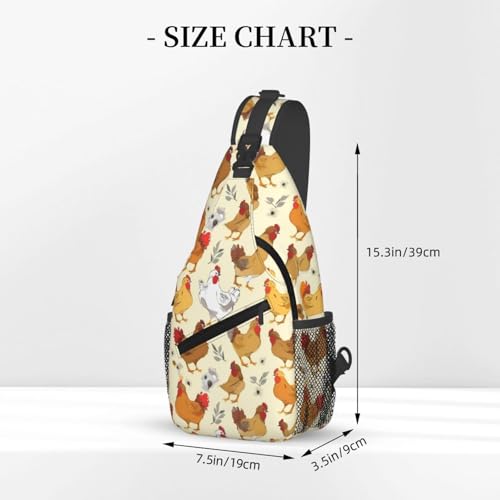 Morrales tipo Sling con estampado de gallinas, mochila para viaje y senderismo miniatura 3