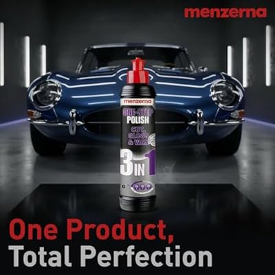 menzerna One-Step Polish 3in1 I Medium Cut Polish with High Gloss Finish & Seal in One I Buffing & Polishing Compound for Car Maintenance I Swirls, Holograms & Scratches I Car Body Repair I 8 fl oz.