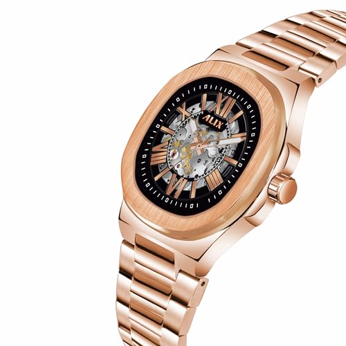 Image of ALIX AL2904 Automatic Mechanical Self-Winding Skeleton Dial 30 ATM Waterproof with Stainless Steel Band Wrist Watch