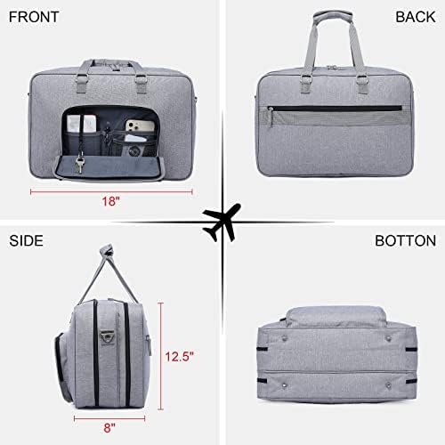 Sucipi Weekender Bag Personal Item Carry On Bag for Spirit Airlines Large Travel Duffle Bag,Gray 2 Sucipi Weekender Bag Personal Item Carry On Bag for Spirit Airlines Large Travel Duffle Bag,Gray