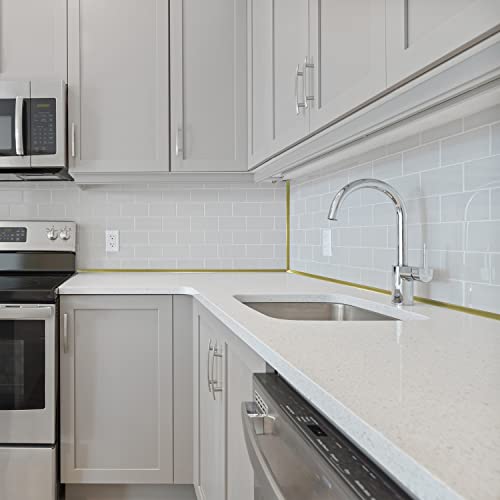 STICKGOO 10-Pack Peel and Stick Trim for Backsplash Tile Edge, 12" Tile Edge Trim Self-Adhesive Liner for Corner Decor in Gold
