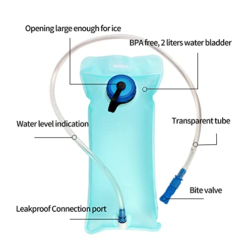 Hydration Pack Backpack, Water Backpack with 2L Bladder, for Hiking, Insulated Suitable Cycling, Running, Rock Climbing and Other Outdoor Activities, black - Image 4