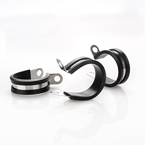 Lokman 20 Pack 5/16 Inch Stainless Steel Cable Clamp, Rubber Cushioned Insulated Clamp, Metal Clamp, Tube Holder For Tube, Pipe Or Wire Cord Installation #TOP5