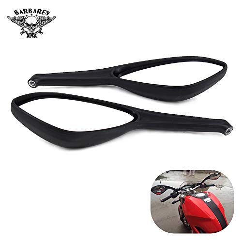 BarBaren One Pair Rear View Mirrors For Ducati Monster 696 08-14 Monster 795 12-15 Monster 796 10-15 Monster 1100 09-11 Monster 1100 S 09-11 Monster 1100 EVO 11-13