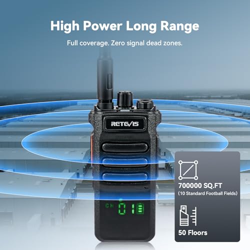 Image of Retevis RT86 2 Way Radio Long Range,Professional Radio Walkie Talkies with Earpiece,Commercial Work Radio Bulk,Rechargeable 2600mAh,Heavy Duty Two Way Radio for Industry Warehouse(10 Pack)