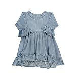Girls’ Long Sleeve High Low Flowy Ruffle Tunic Top www.denim.fit