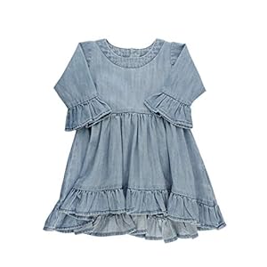 Girls’ Long Sleeve High Low Flowy Ruffle Tunic Top www.denim.fit