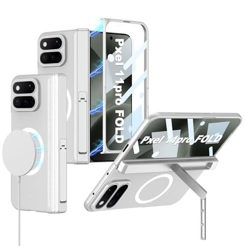 Coque pour Pixel 11 Pro Fold avec protège-charnière béquille et film en verre trempé