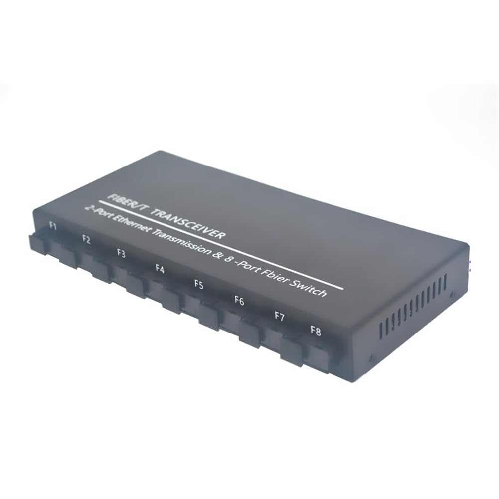 Commutateur Fibre Optique Gigabit 8 SC 2 1000M RJ45 Gigabit Ethernet Switch Media Converter 5V3A B Prise UE