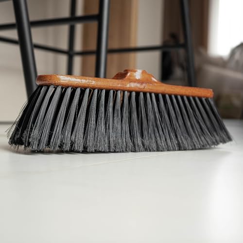 KADAX Besenkopf mit Gewinde, Breite 27 cm, Besen mit robusten Borsten, Stubenbesen, Zimmerbesen aus Kunststoff, Kehrbesen ohne Stiel (Braun) – Bild 5