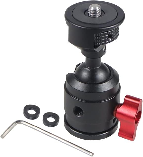 FEICHAO Swivel Tripod Ball Head 1/4" Screw Cold Shoe Mount Adapter for SLR Camera Tripod Microphone Expanded Accessories (Type D)
