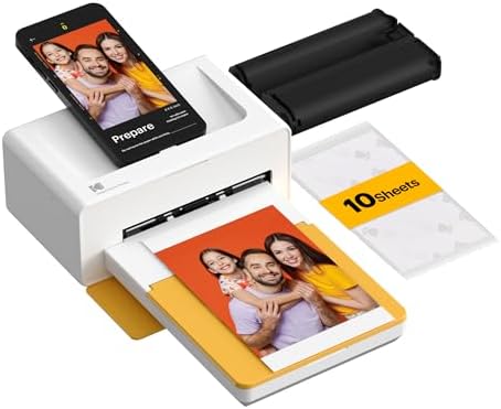 KODAK Dock Plus 4x6 Photo Printer, Smartphone Docking, 4PASS, 10 Sheets