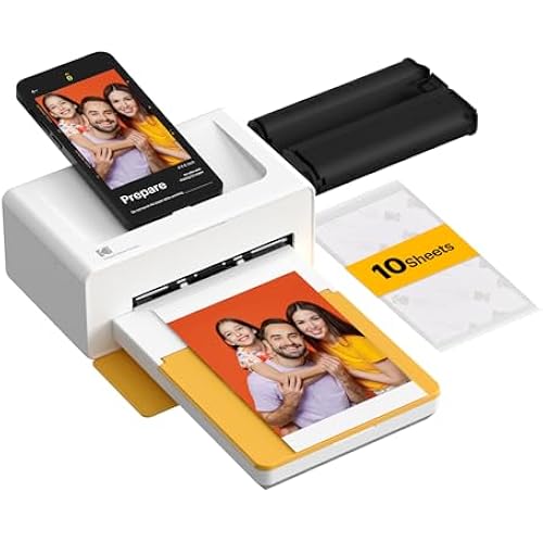 KODAK Dock Plus 4x6 Photo Printer, Smartphone Docking, 4PASS, 10 Sheets