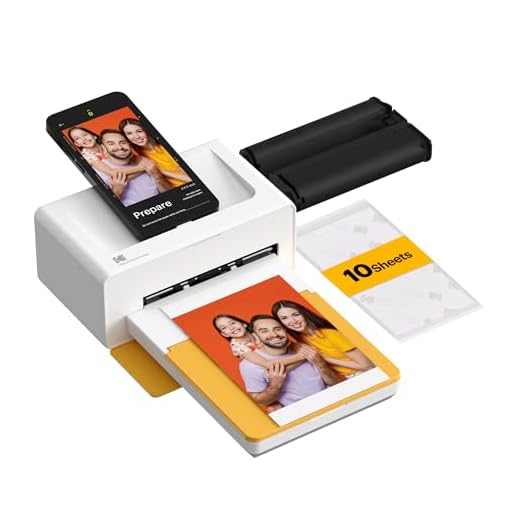 KODAK Dock Plus 4PASS Instant Photo Printer (4x6 inches) + 10 Sheets