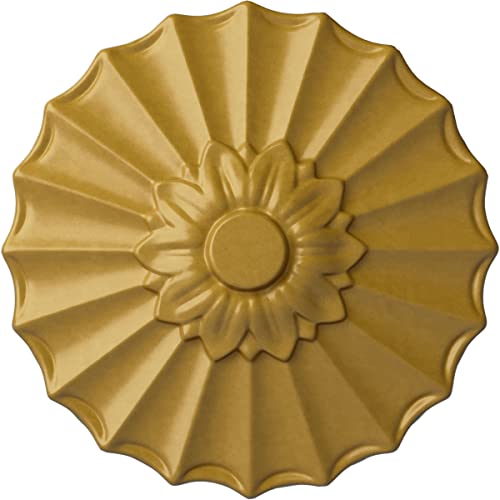Image of Ekena Millwork CM09SHIGS 9 inchOD x 1 3 /8 inchP Shakuras Ceiling Medallion Fits Canopies Up to 1 3 /8 inch, Iridescent Gold