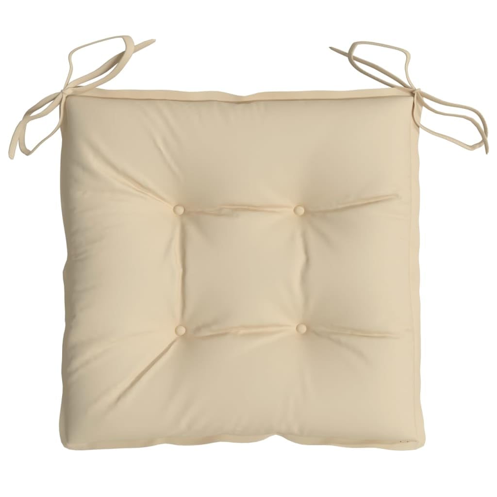 vidaXL Lot de 6 Coussins de Chaise, Galette de Siège avec Jeux de Cordes, Coussin d'Extérieur Imperméable, Beige 40x40x7 cm Tissu Oxford