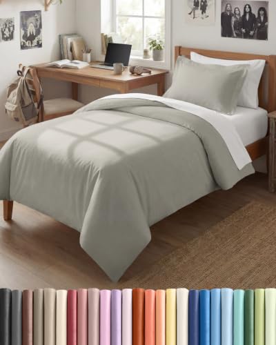 Image of Duvet Cover Twin /Twin XL - 2 Piece Set, College Dorm Room - Light Grey