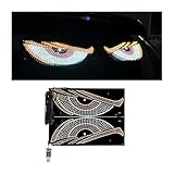 FALVFUN 2PCS Car Devil Eyes Light, 11.8in x 4.72in Dynamic Flex Vehicle Windshield Digital LED Sign Display, Flexible Auto Exterior Decor Lamp Accessories, Universal Fit (Style A)