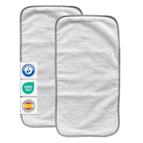 MIMUSELINA Lot de 2 serviettes à langer pour bébé imperméable 59 x 30 cm | Serviette impermeable pour le matelas à langer de votre bébé | Fabriqué en...