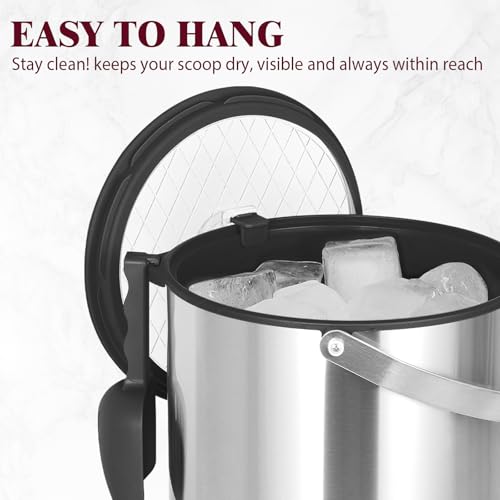 6.8L/7QT Large Insulated Ice Bucket with Lid & Scoop,Double-Wall Ice Bucket for Parties,Cocktail Bar(Black) by I·CODE - Image 8