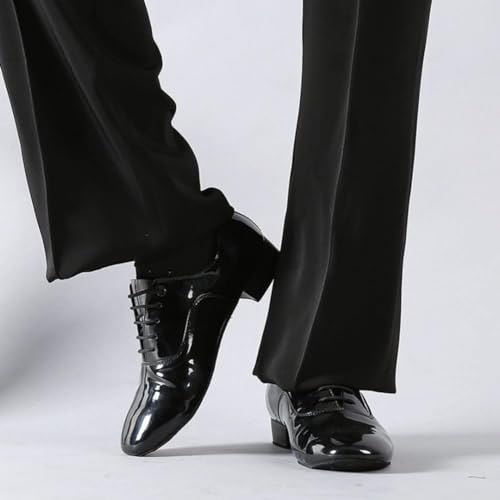 lzysmxw メンズダンスシューズ 27cm 黒PU革