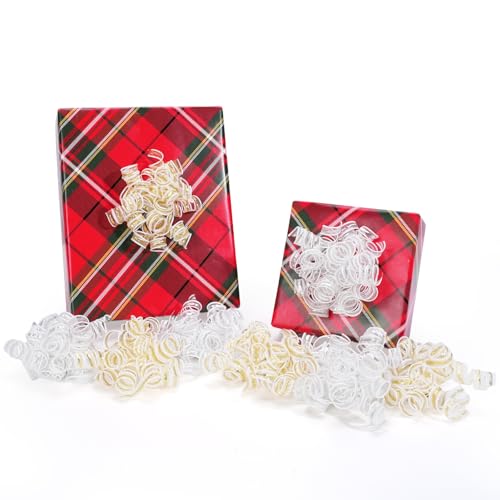 LaRibbons Christmas Curly Gift Bows, Self Adhesive for Xmas Gift Wrapping