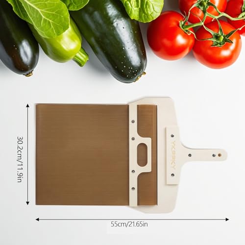 Sliding Pizza Peel - Wood Pizza Slider Smart ，Pizza Peel Slider That Transfer Pizza Perfectly，Non Stick Pizza Slider - 21.65