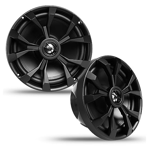BELVA BBMS8B 8” 2-Way 500W Black Marine Coaxial Speakers for Marine/ATV/Motorcycle/Powersports