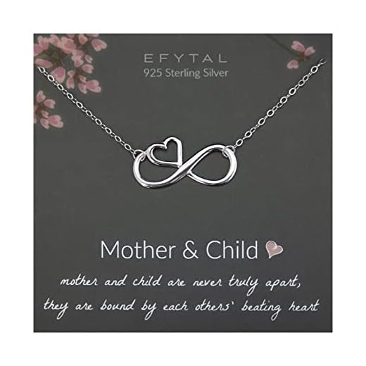 EFYTAL Mom Gifts, 925 Sterling Silver Infinity with Heart Necklace for Mother from Child, Mom Necklaces for Women, Best Birthday Gift Ideas, Pendant Mother's Day Jewelry For Her, Mothers Day