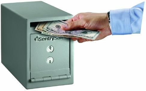 Sentry Safe UC-025K Dual Key Lock Under Counter Safe - 7 L - Key Lock - 8.5" x 6" x 12.3" - Gray