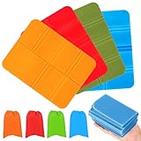 CoKeeSun 4 Stück Sitzkissen Outdoor Faltbar,Robuste Outdoor Sitzunterlage mit 4 Aufbewahrungstasche,37.6*28cm Tragbares Schaum Thermo Sitzmatte,für Garten Picknick Freien Unterwegs Camping (4 Farben)