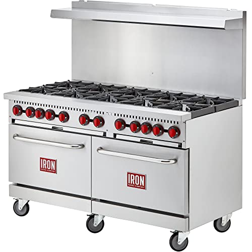 Iron Range Company Ir-10B Commercial Gas Range Ten Burner With Double Oven Base, 60", 130,000 Btu, Stainless Steel #TOP3