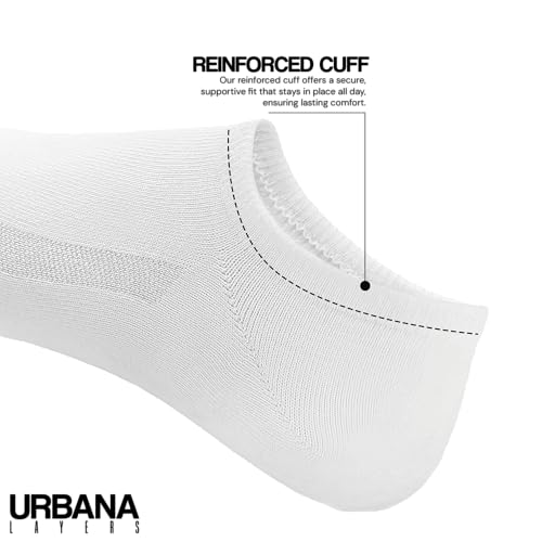 No Show Socks Men's White Low Cut Ankle Socks Athletic Running | 6 Pairs (Sizes 8-12/9-13)4