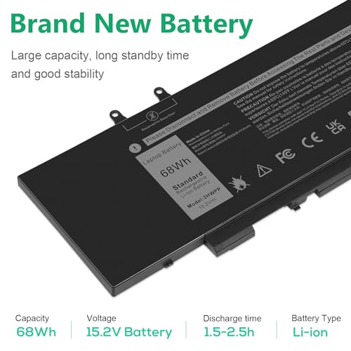 Image of ASUNCELL 68Wh 3HWPP Laptop Battery Replacement for Dell Latitude 5401 5410 5411 5501 5510 5511 Precision 3541 3551 Inspiron 7706 2-in-1, 17 7500 /7506 2-in-1 Black 10X1J N2NLL 1VY7F 451-BCMN 15.2V