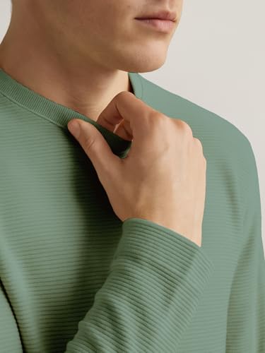 Image of Nobero Ottoman Texture Full Sleeve T-Shirt for Men | 240 GSM Regular fit Tshirt for Men | Casual Wear