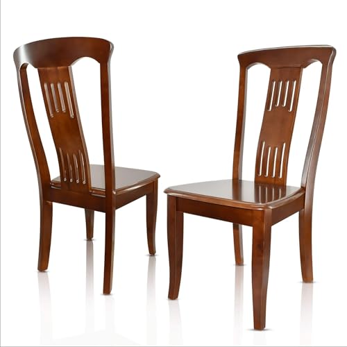 VAKON SALON - Esszimmerstühle 4er Set aus Kirschbaumholz, Holzstuhl, Küchenstuhl aus Massivholz bis 150 kg - Design 804 - Walnussbraun