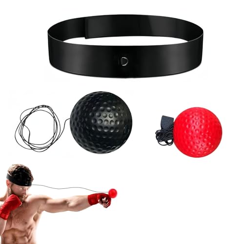 Dyiouxin Pelota de Reflejos Boxeo, Pelota de Reacción Entrenamiento Boxeo, Bola de Entrenamiento de Boxeo con Diadema, Mejor Coordinación Mano/Visión, La Velocidad de Reacción - Deportes Ejercicio