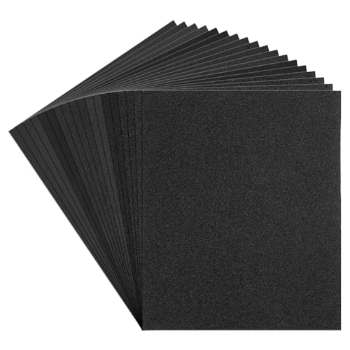 Carehabi Lot de 18 feuilles de papier abrasif 60 80 120 150 180 240 320 400 600 Papier de verre humide et sec pour voiture, meubles en bois, métal, pierre,...