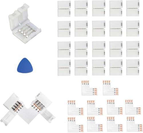 SHAOYAYAZHANG 8mm 4pin RGB Rope Lights Connectors3528 2835,10x L
