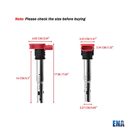 image for ENA Set of 6 Ignition Coil Pack UF529 Compatible with Audi Volkswagen 
