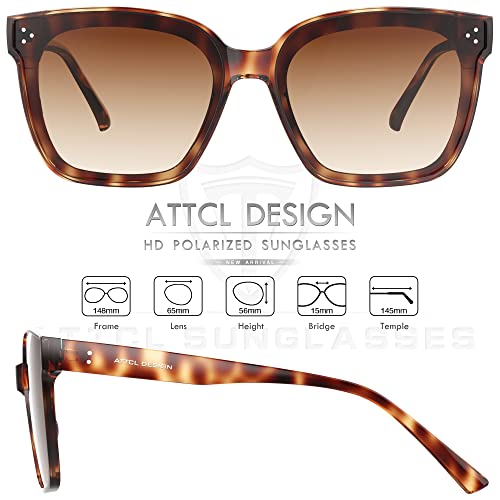 Image of ATTCL Unisex Oversized Sunglasses for Men Women Vintage Square TR90 frame Mirrored UV400 Protection