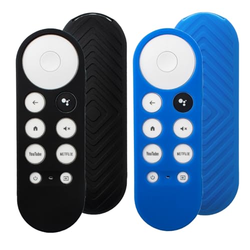 Remote Cover Compatible with 2020 Chromecast with Google TV Voice Remote (Ocean Blue + Black)