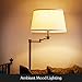 Brightech Caden LED Floor Lamp - Tall Standing Lamp with Swing Arm for Living Rooms & Offices - Industrial Bronze